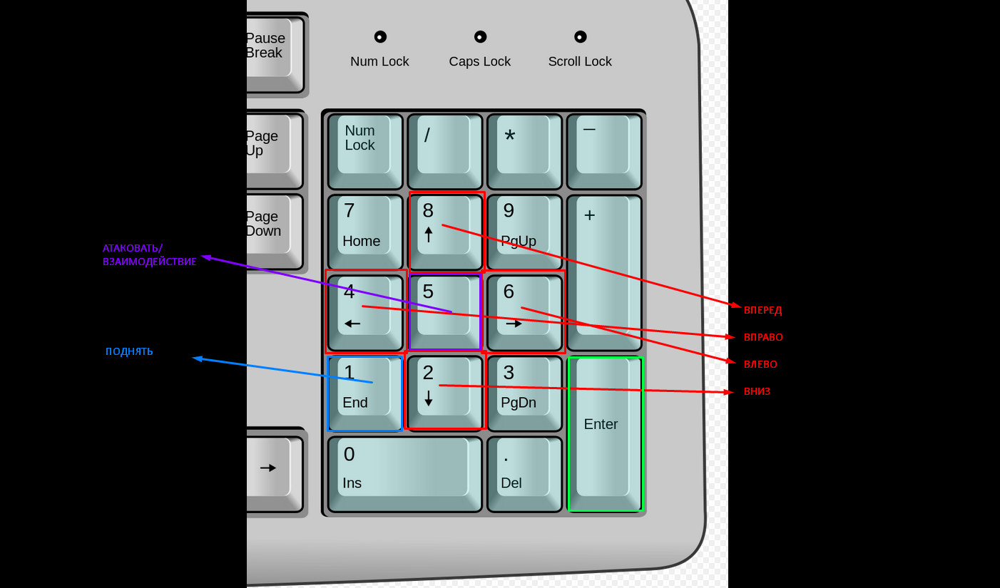 Где находится делая. Клавиша Numpad 1. Клавиша Numpad 9 на клавиатуре. Numpad 3. Numpad 5.