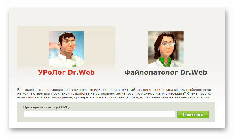 Онлайн-проверка в Dr.Web