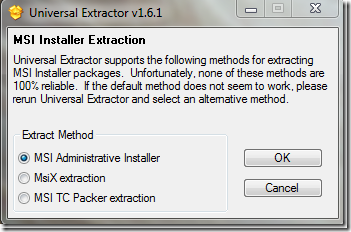 Extract MSI with Universal Extractor