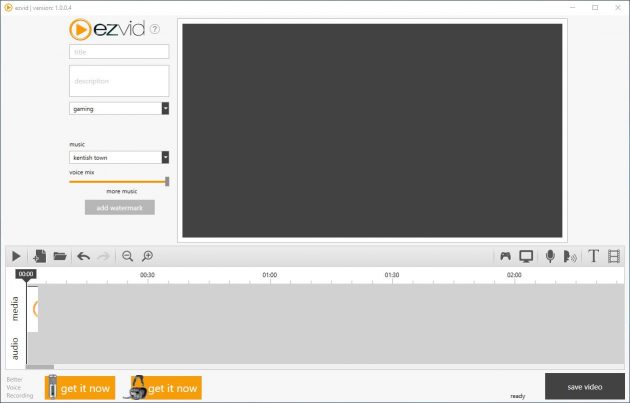 Альтернативы Windows Movie Maker: Ezvid