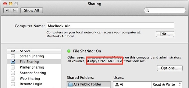 Share files from a Mac to Windows PC