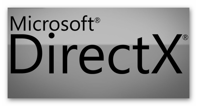 Картинка с надписью Microsoft DirectX на сером фоне