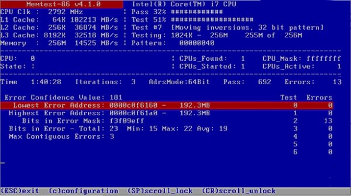 Программа для проверки ОЗУ Memtest86+