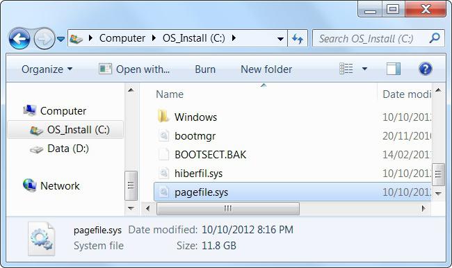 где в windows 7 находиться файл подкачки