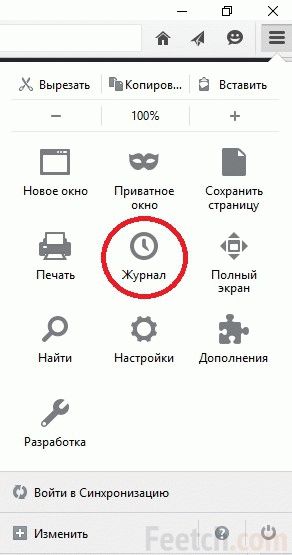 Журнал в Firefox