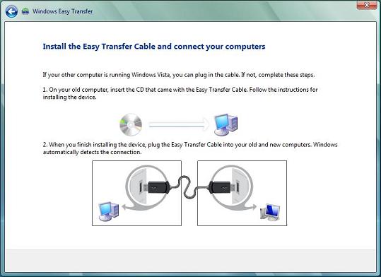 Установка Easy transfer