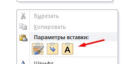 вставка текста в ворд