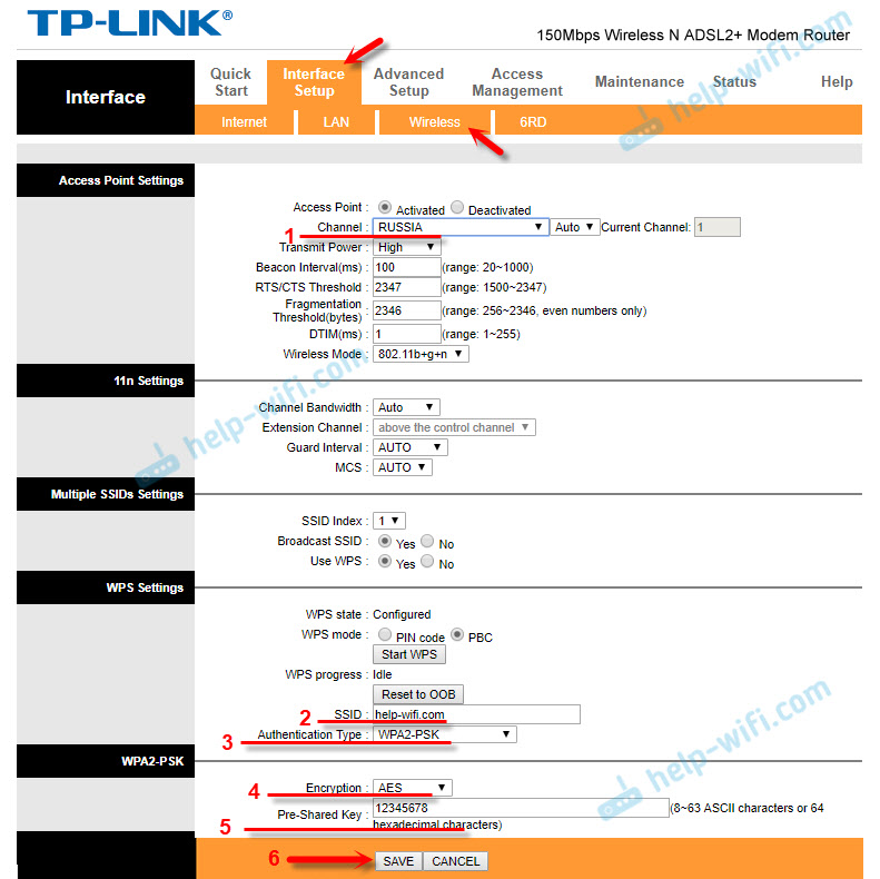 Настройка Wi-Fi на TP-Link TD-W8951ND