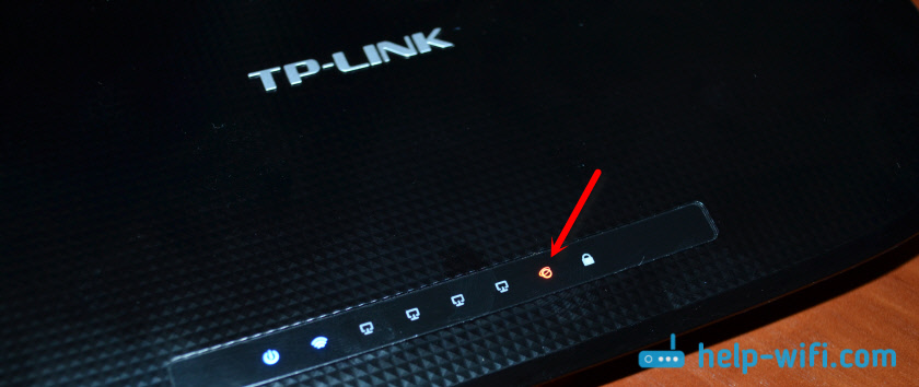TP-Link: значок (лампочка) WAN Интернет горит красным или оранжевым