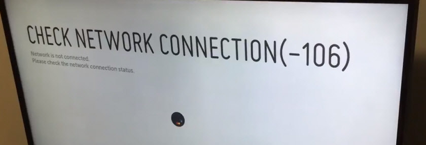 LG Smart TV: "Проверьте подключение к сети (-106)"