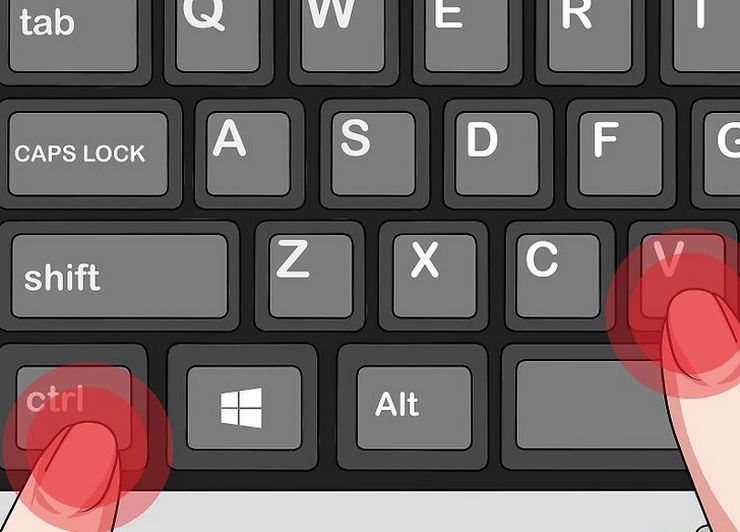 Как вставить текст с помощью клавиатуры