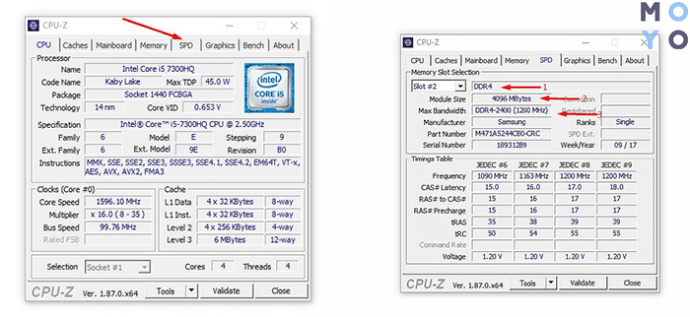 Как посмотреть частоту оперативной памяти в CPU-Z