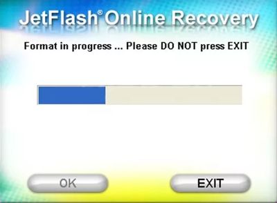 JetFlash Recovery Tool идет устранение