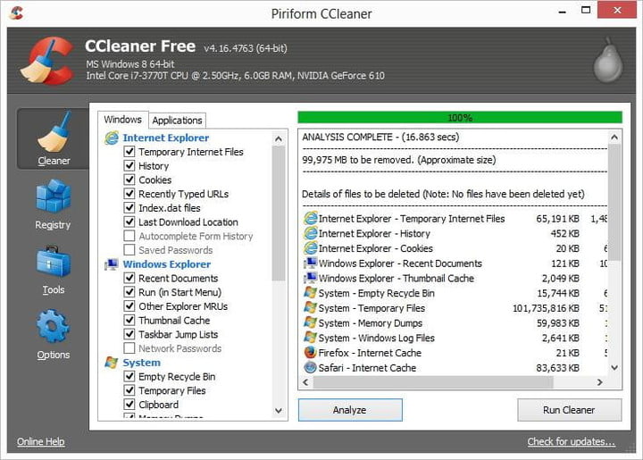 CCleaner - инструмент для очистки и оптимизации операционных систем Microsoft Windows