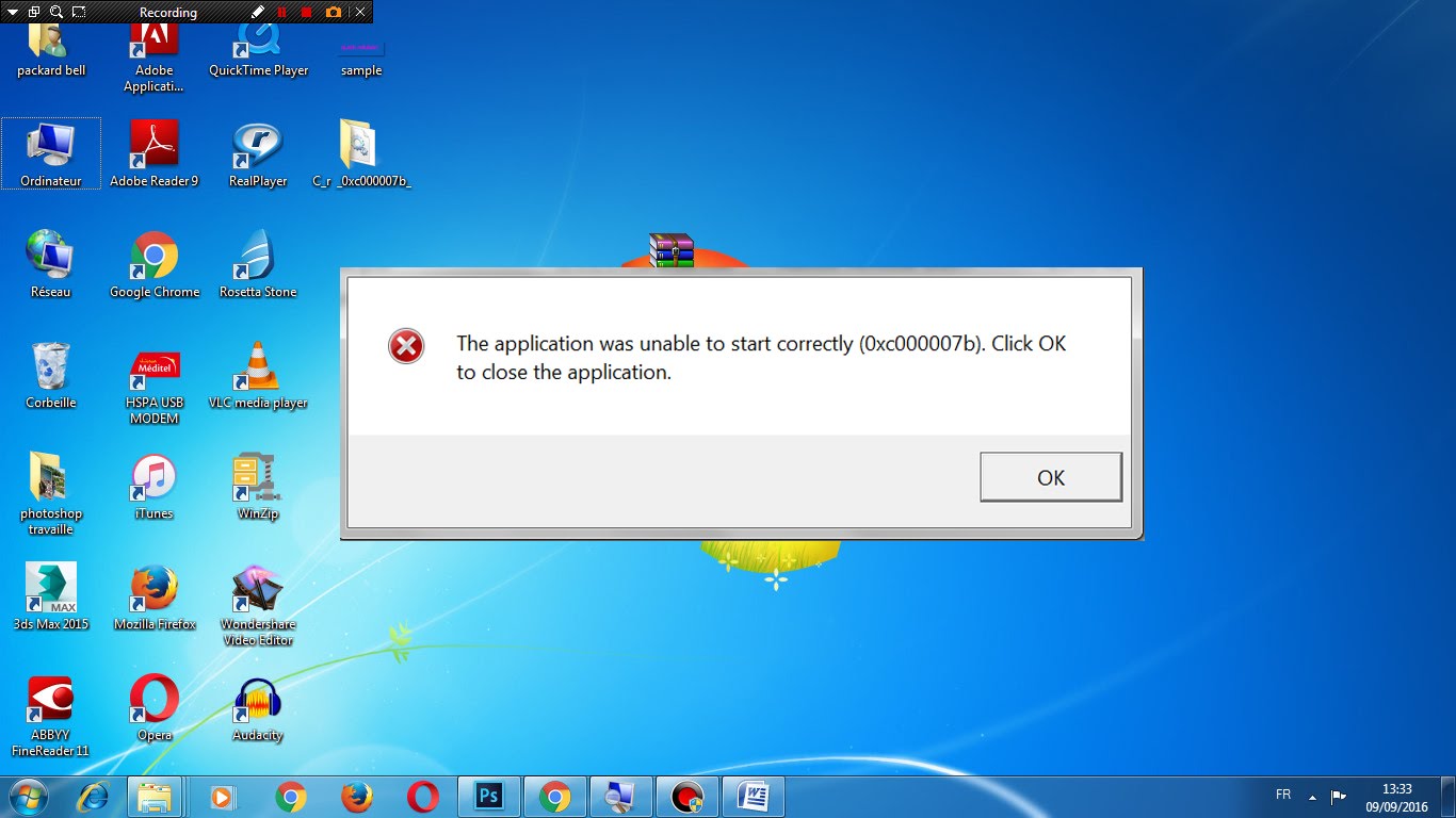 Error code application. Ошибка 0xc000007b. Ошибка Windows. Ошибка Windows 7. Окно ошибки Windows 7.
