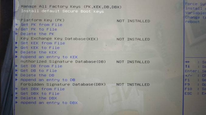 Install Default Secure Boot Keys