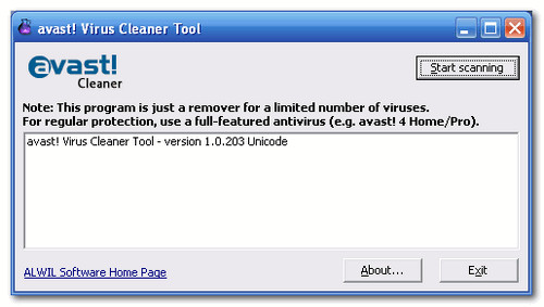 Бесплатная антивирусная утилита Avast! Virus Cleaner Tool