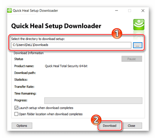 Quick Heal Total Security скачивание компонентов инсталлятора антивирусного ПО