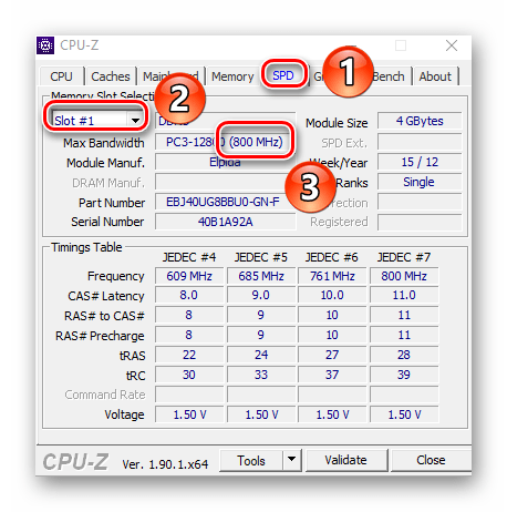 Где на оперативной памяти указана частота hynix