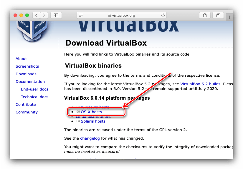 Загрузка средства инсталляции Windows 10 для установки на macOS через VirtualBox