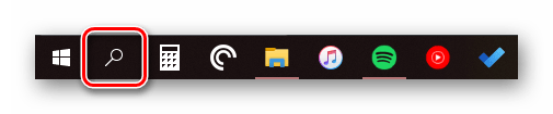 Значок поиска на панели задач в Windows 10