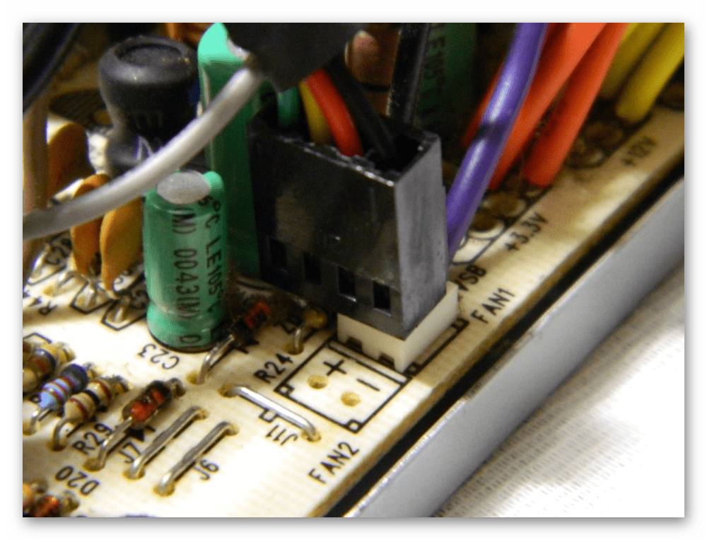 Подключение коннектора кулера 4 pin к 2 pin разъему