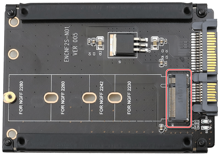 Установка SSD M.2 в переходник на SATA