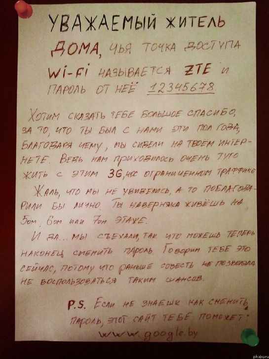 пароль wifi