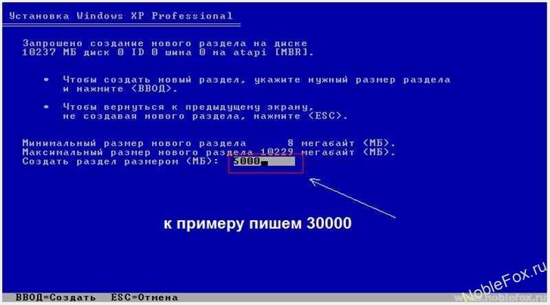 Установка ОС Windows XP. Рис.7