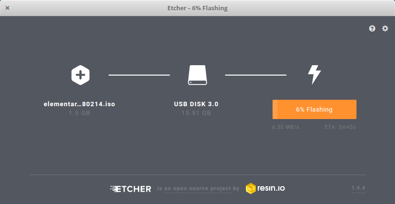 Etcher. Выбор ISO образа