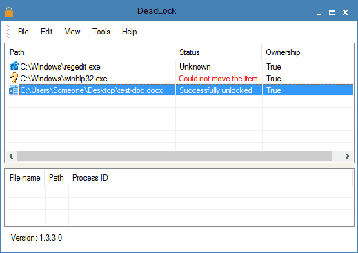 Файл разблокирован в DeadLock