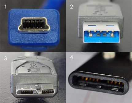 Различные типы ЮСБ коннекторов Соединители USB-3.х