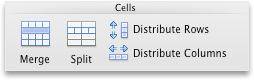 Tables Layout tab, Cells group