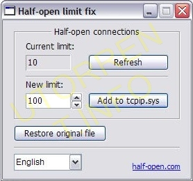 интерфейс программы HalfOpenLimitFix