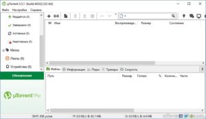  Программа μTorrent, внешний вид
