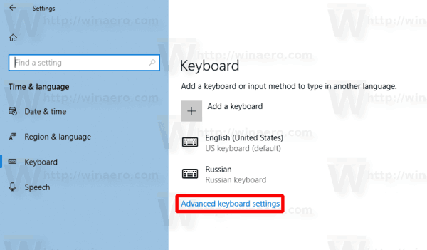 Enable Per Window Keyboard Layout In Windows 10 Img1