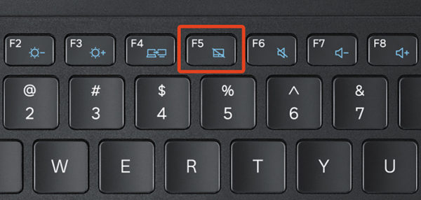 Кнопка включения тачпада на клавиатуре
