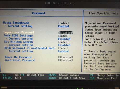 reset bios password on laptop
