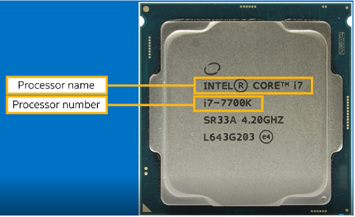 Processor name and number