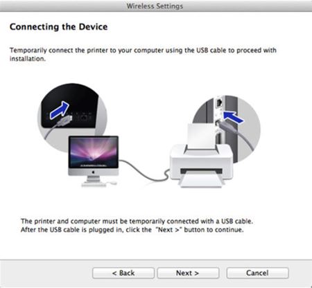 На рисунке показаны принтер и компьютер, соединенные с помощью кабеля USB