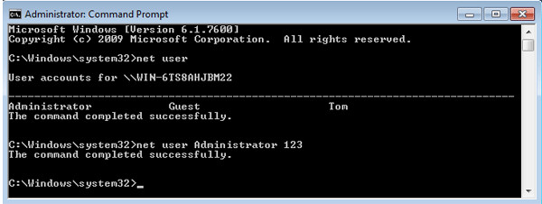 Обойти пароль Windows 7, создав новую учетную запись