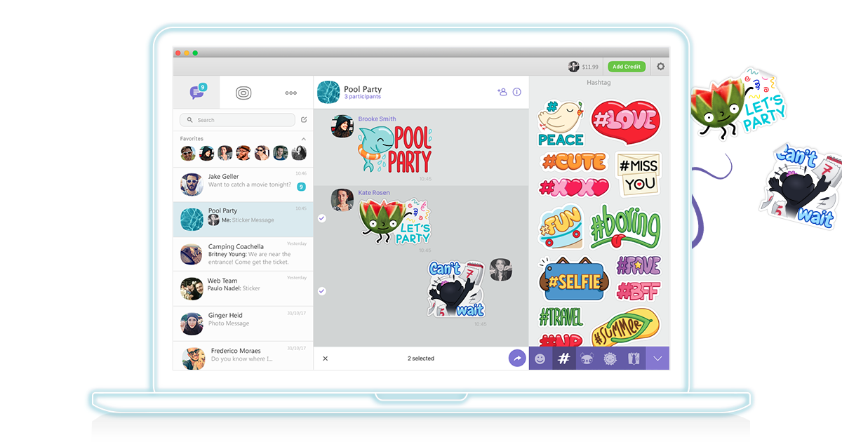 Forward Stickers with Viber Desktop